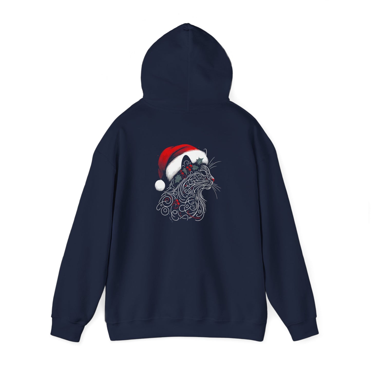 Christmas Cat Outline Hoodie