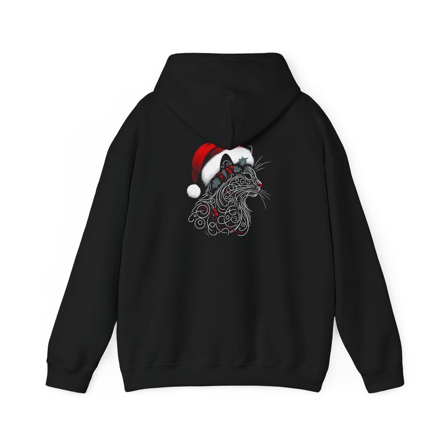 Christmas Cat Outline Hoodie