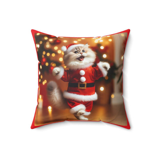 Christmas Dancing Cat Pillow